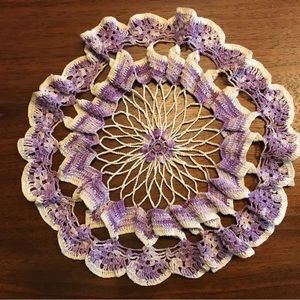 Unique 3D Vintage Hand Crocheted Doilie